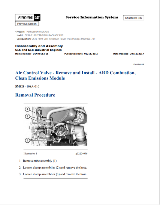 Caterpillar Cat CX31-C18I Petroleum Package Service and Repair Manual PDF | S/N PDC