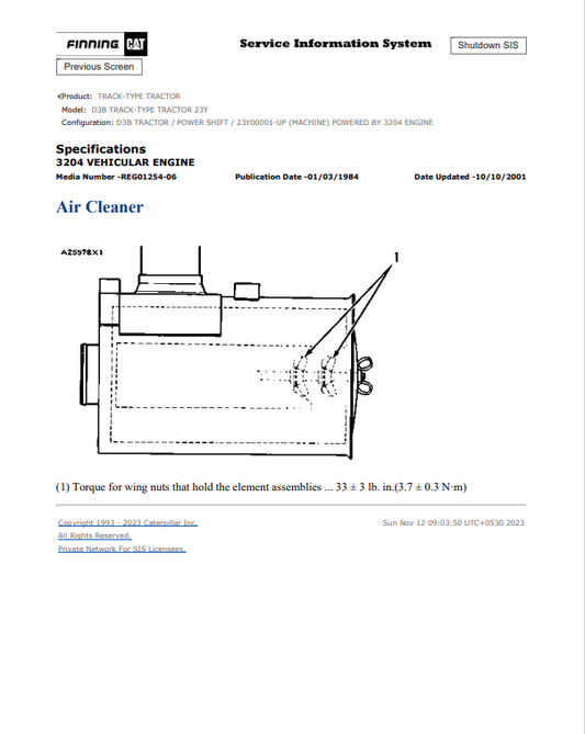 Caterpillar Cat D3B Track-type Tractor Service and Repair Manual PDF | S/N 23Y