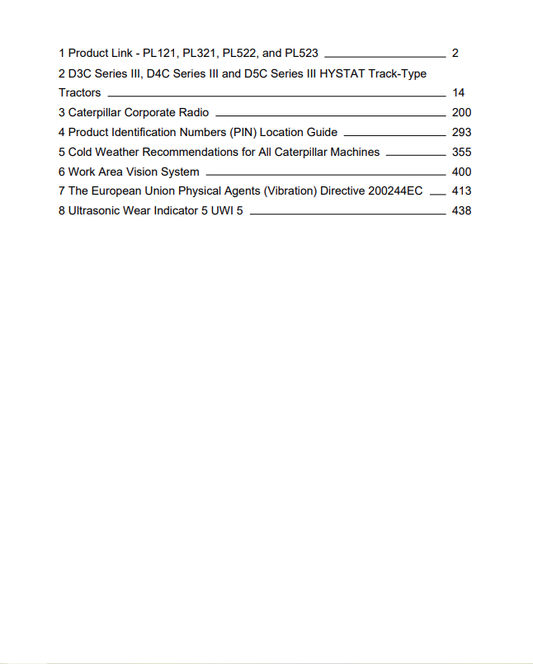 Caterpillar Cat D3C III Track-type Tractor Operation and Maintenance Manual PDF | S/N 4TS