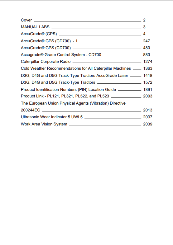 Caterpillar Cat D3G Track-type Tractor Operation and Maintenance Manual PDF | S/N CFC
