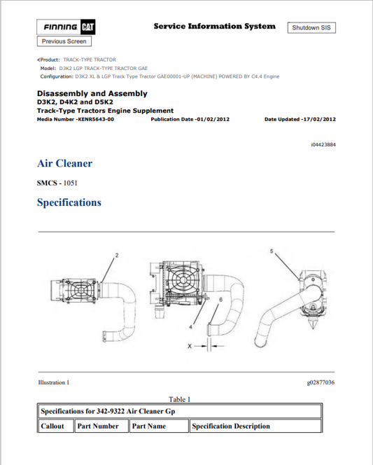 Caterpillar Cat D3K2 LGP Track-type Tractor Service and Repair Manual PDF | S/N GAE