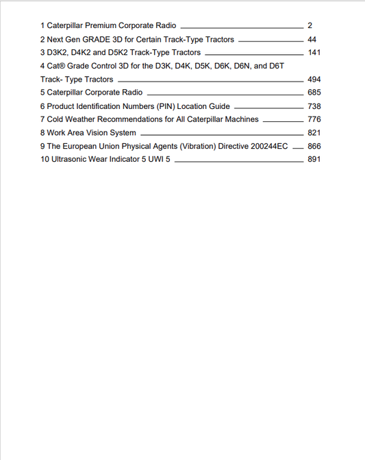 Caterpillar Cat D3K2 XL Track-type Tractor Operation and Maintenance Manual PDF | S/N KF2