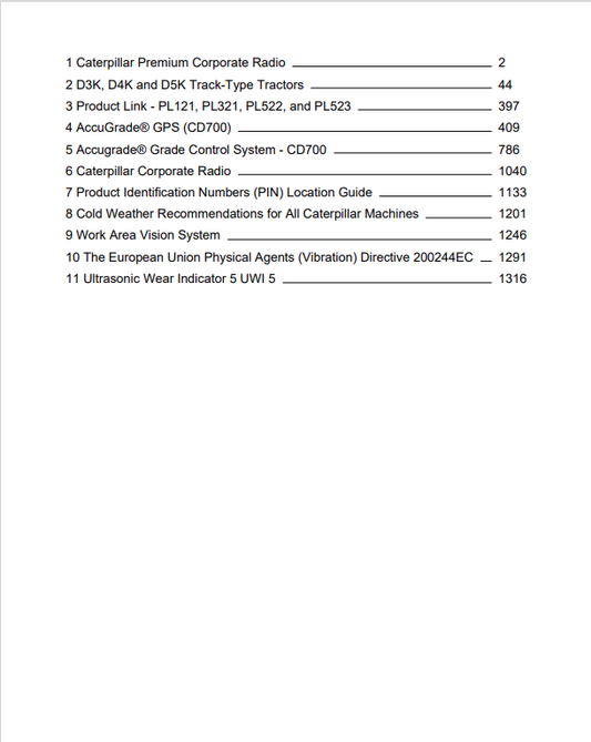 Caterpillar Cat D3K XL Track-type Tractor Operation and Maintenance Manual PDF | S/N FFF