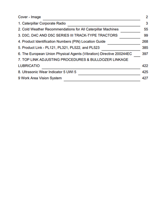 Caterpillar Cat D4C III Track-type Tractor Operation and Maintenance Manual PDF | S/N 7SL