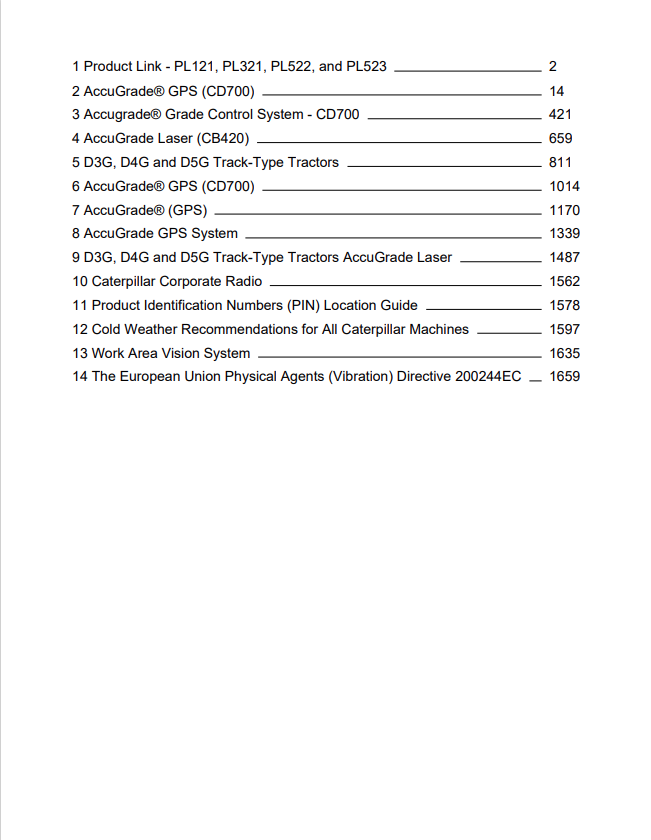 Caterpillar Cat D5G Track-type Tractor Operation and Maintenance Manual PDF | S/N RKG