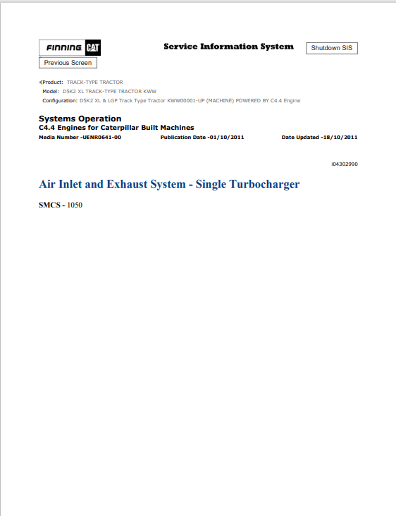 Caterpillar Cat D5K2 XL Track-type Tractor Service and Repair Manual PDF | S/N KWW