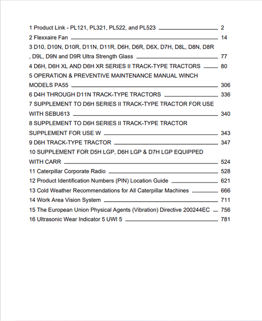 Caterpillar Cat D6H Track-type Tractor Operation and Maintenance Manual PDF | S/N 3YG