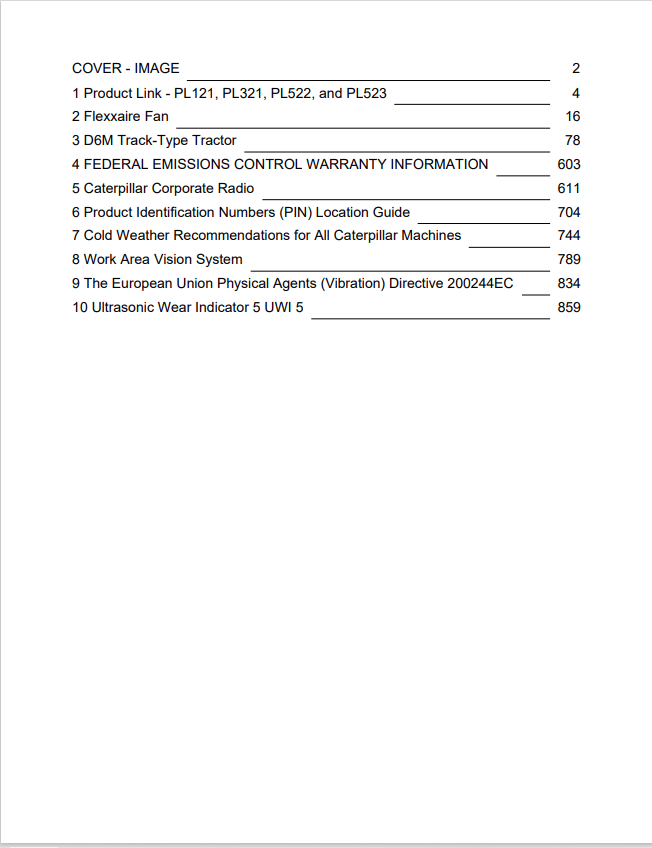 Caterpillar Cat D6M Track-type Tractor Operation and Maintenance Manual PDF | S/N 2YS