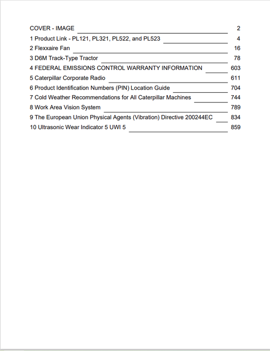 Caterpillar Cat D6M Track-type Tractor Operation and Maintenance Manual PDF | S/N 2YS