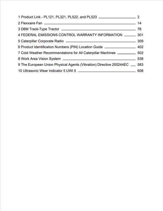 Caterpillar Cat D6M Track-type Tractor Operation and Maintenance Manual PDF | S/N 3WN
