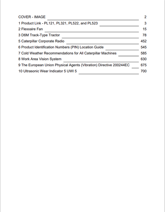 Caterpillar Cat D6M Track-type Tractor Operation and Maintenance Manual PDF | S/N 4JN