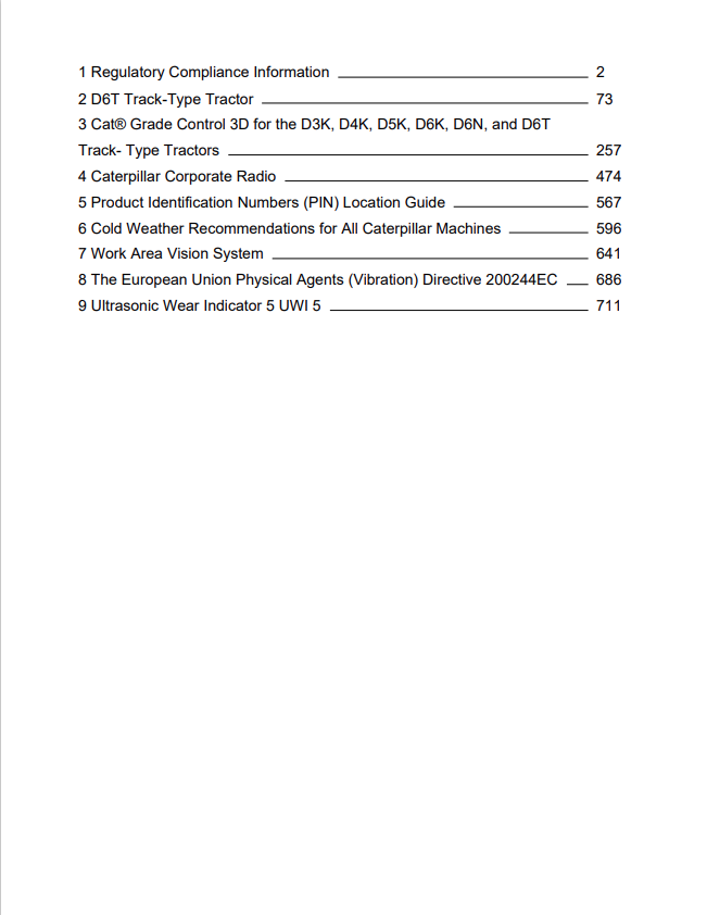 Caterpillar Cat D6T Track-type Tractor Operation and Maintenance Manual PDF | S/N JML