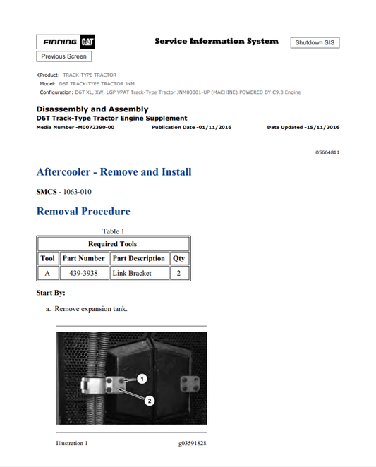 Caterpillar Cat D6T Track-type Tractor Service and Repair Manual PDF | S/N JNM