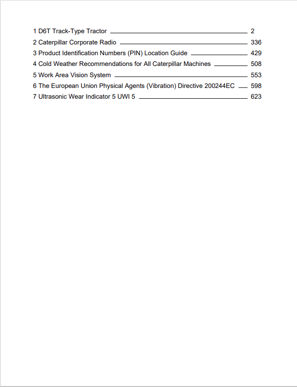 Caterpillar Cat D6T XW Track-type Tractor Operation and Maintenance Manual PDF | S/N RRK