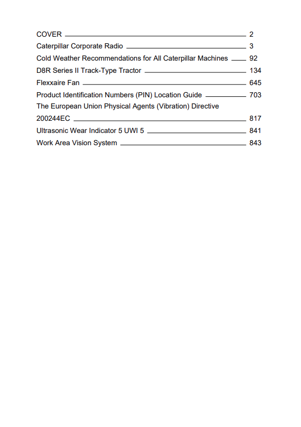 Caterpillar Cat D8R II Track-type Tractor Operation and Maintenance Manual PDF | S/N 6YZ