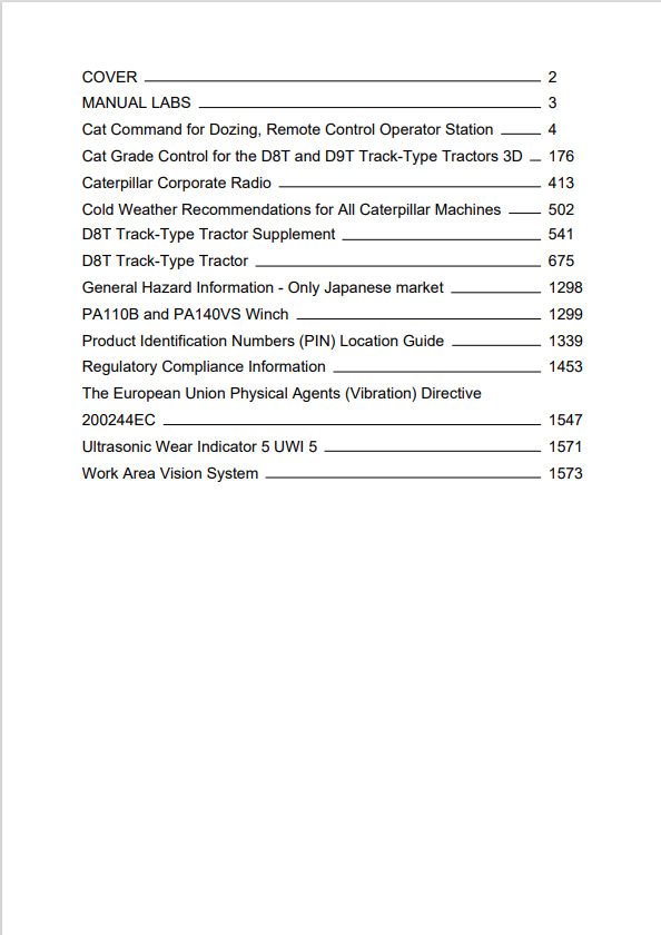 Caterpillar Cat D8T Track-type Tractor Operation and Maintenance Manual PDF | S/N FMC
