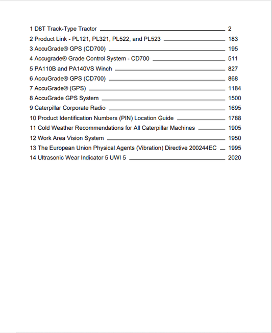 Caterpillar Cat D8T Track-type Tractor Operation and Maintenance Manual PDF | S/N KPZ