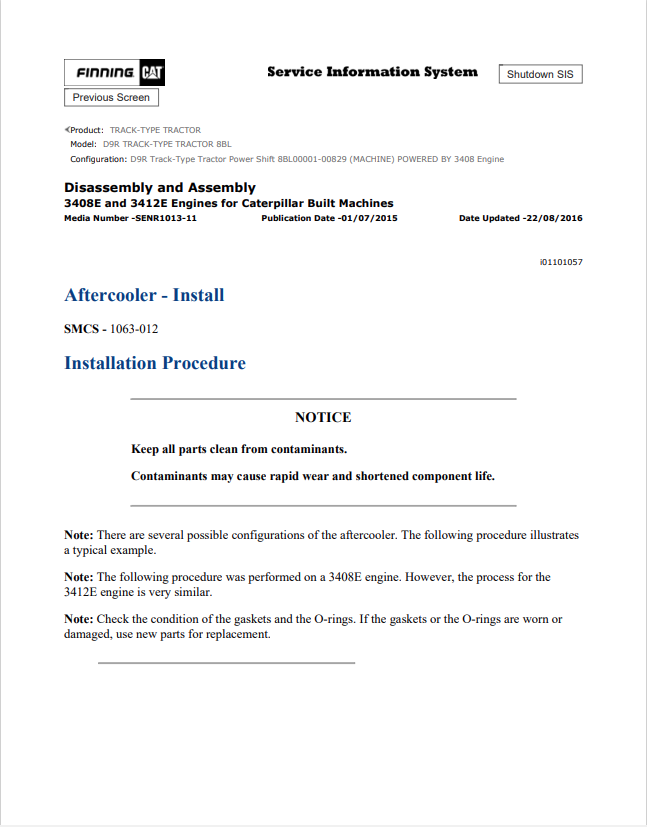 Caterpillar Cat D9R Track-type Tractor Service and Repair Manual PDF | S/N 8BL