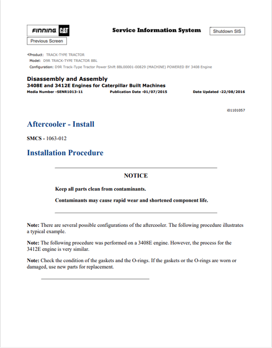 Caterpillar Cat D9R Track-type Tractor Service and Repair Manual PDF | S/N 8BL
