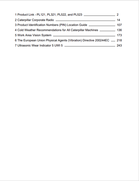 Caterpillar Cat Deuce Track-type Tractor Operation and Maintenance Manual PDF | S/N 7RR