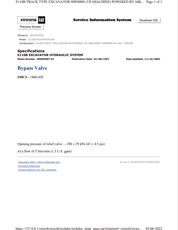 Caterpillar Cat E110B Excavator Service and Repair Manual PDF | S/N 9HF
