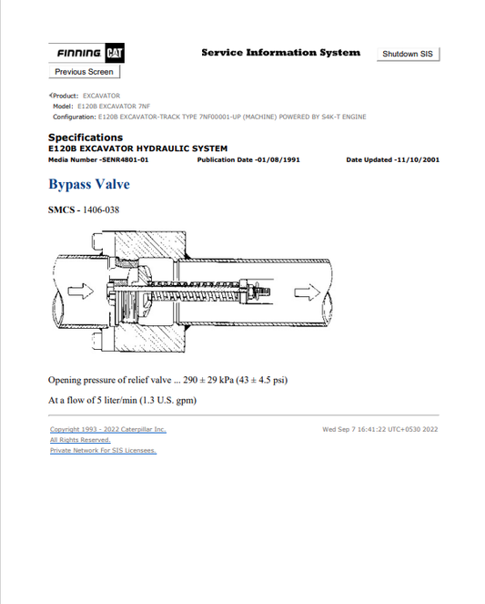 Caterpillar Cat E120B Excavator Service and Repair Manual PDF | S/N 7NF