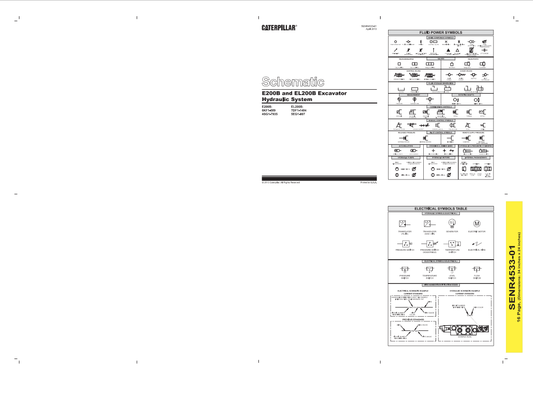 Caterpillar Cat E200B And EL200B Excavator Hydraulic System Schematic Manual PDF | S/N 7DF
