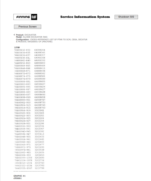 Caterpillar Cat EL240B Excavator Parts Catalogue Manual PDF | S/N 5WG