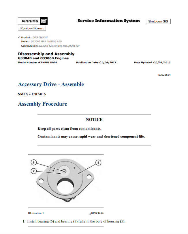 Caterpillar Cat G3306 Gas Engine Service and Repair Manual PDF | S/N R6S