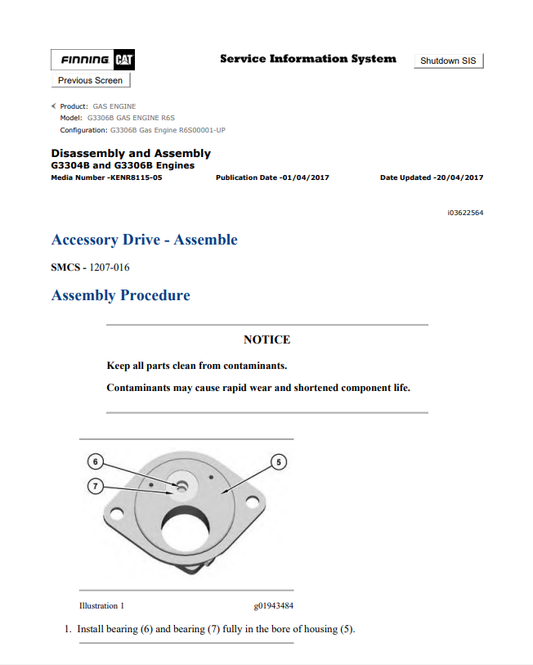 Caterpillar Cat G3306 Gas Engine Service and Repair Manual PDF | S/N R6S