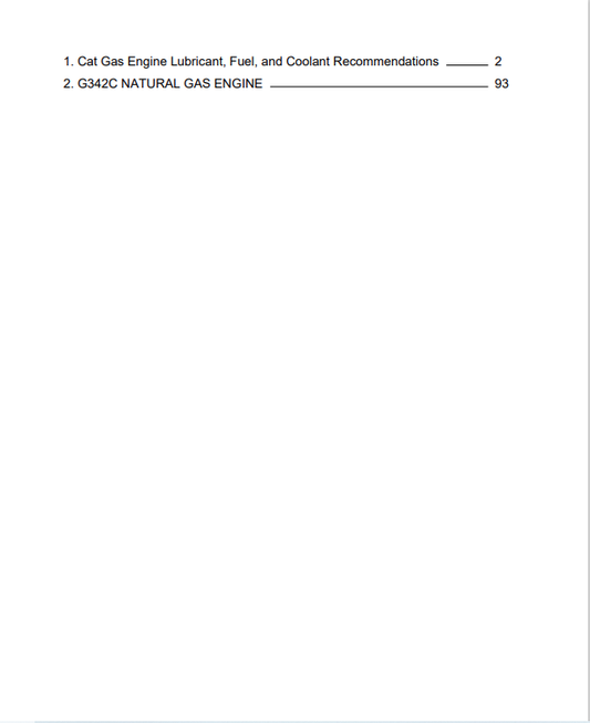 Caterpillar Cat G342C Gas Engine Operation and Maintenance Manual PDF | S/N 71B