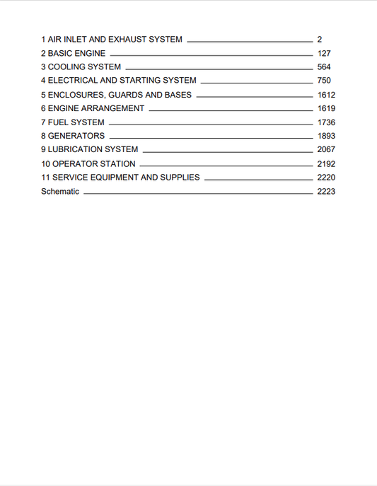 Caterpillar Cat G3516 Generator Set Service and Repair Manual PDF | S/N CPG