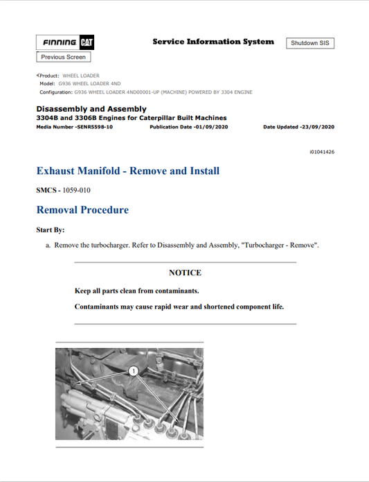 Caterpillar Cat G936 Wheel Loader Service and Repair Manual PDF | S/N 4ND