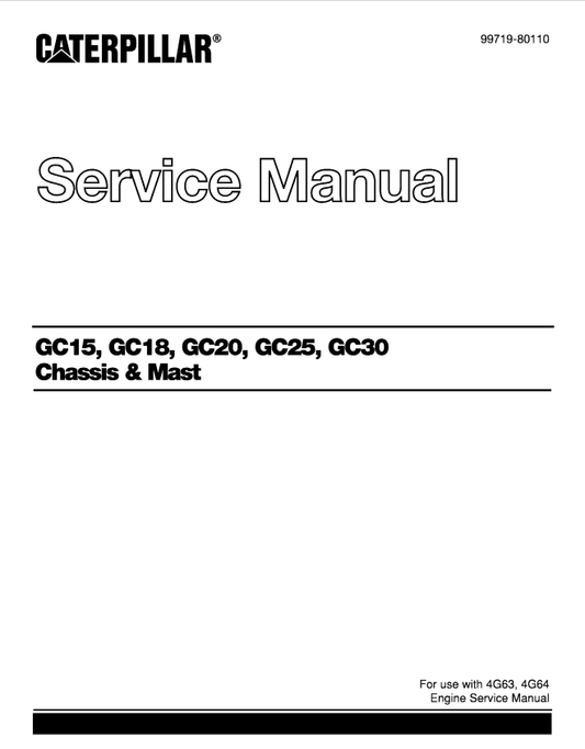 Caterpillar Cat GC18 Forklift Service Manual PDF