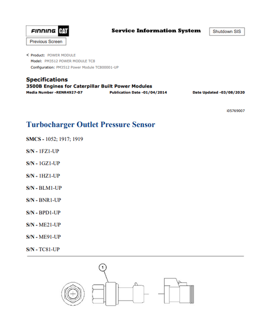 Caterpillar Cat PM3512 Power Module Service and Repair Manual PDF | S/N TC8