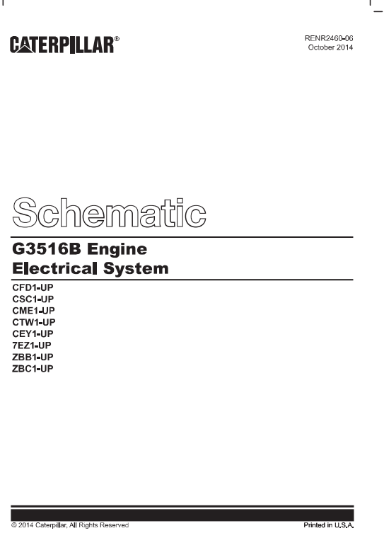 Caterpillar Cat PMG3516 Power Module Electrical and Hydraulic Schematic Manual PDF | S/N KAD