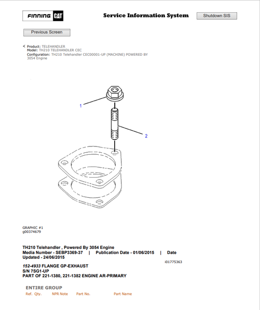Caterpillar Cat TH210 Telehandler Parts Catalogue Manual PDF | S/N CEC