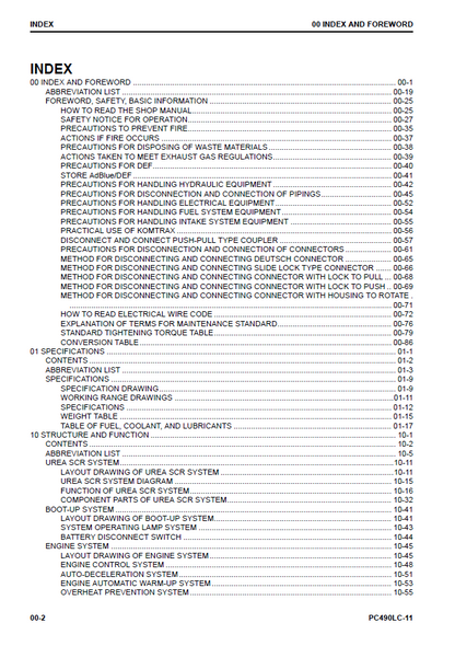 Complete Service & Repair Manual for Komatsu PC490LC-11 Excavator | CEBM028303