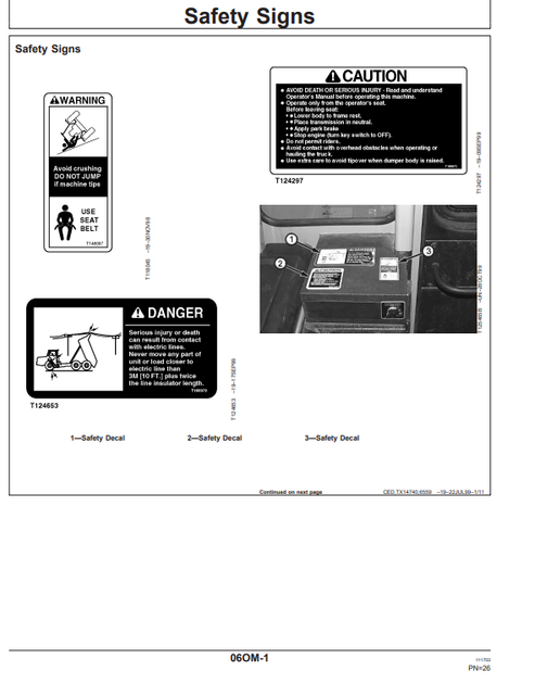 Download John Deere 350C/400C Articulated Dump Truck Operator Manual OMT166947 PDF with operating, safety, inspection and maintenance information.