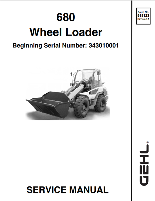 GEHL 680 WHEEL LOADER SERVICE MANUAL 918123 - PDF