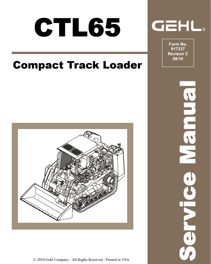 GEHL CTL65 COMPACT EXCAVATOR SERVICE MANUAL 917337 - PDF