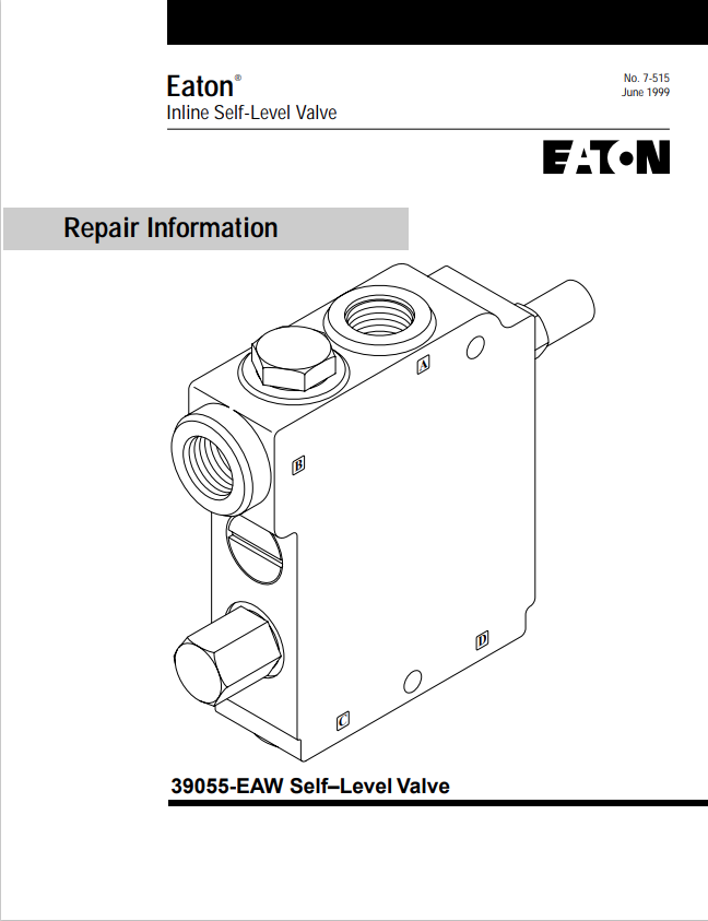 GEHL EATON 39055-EAW INLINE SELF LEVEL VALVE REPAIR MANUAL 915093 - PDF