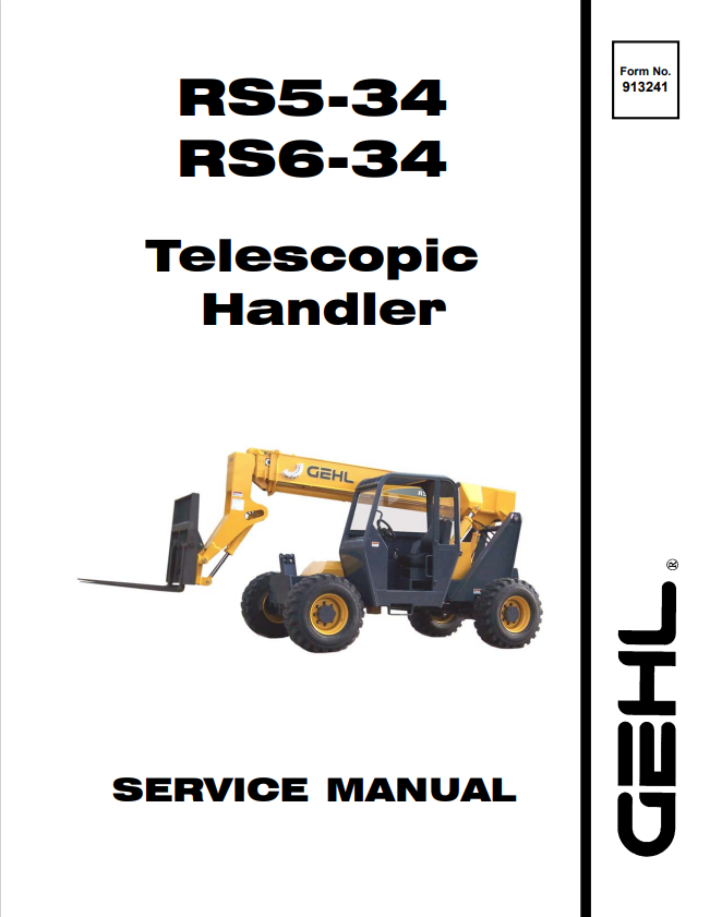 GEHL RS5-34, RS6-34 TELESCOPIC HANDLER SERVICE MANUAL 913241 - PDF
