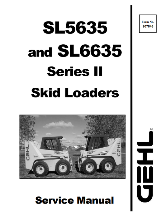 GEHL SL5635, SL6635 SERIES II SKID LOADER SERVICE MANUAL 907846 - PDF