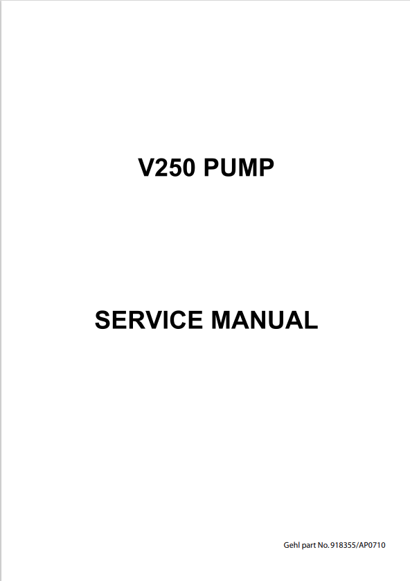 GEHL V250 SERVICE MANUAL 918355 - PDF