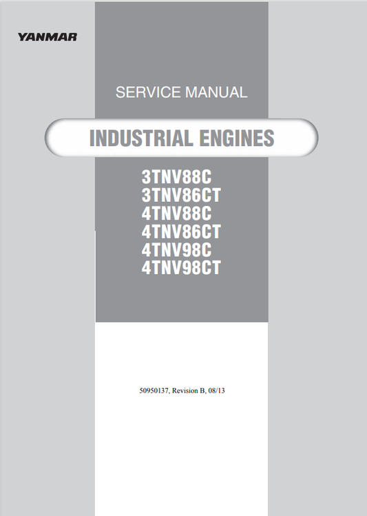 GEHL YANMAR 3TNV88C, 3TNV86CT, 4TNV88C, 4TNV86CT, 4TNV98C, 4TNV98CT ENGINE SERVICE MANUAL 50950137 - PDF