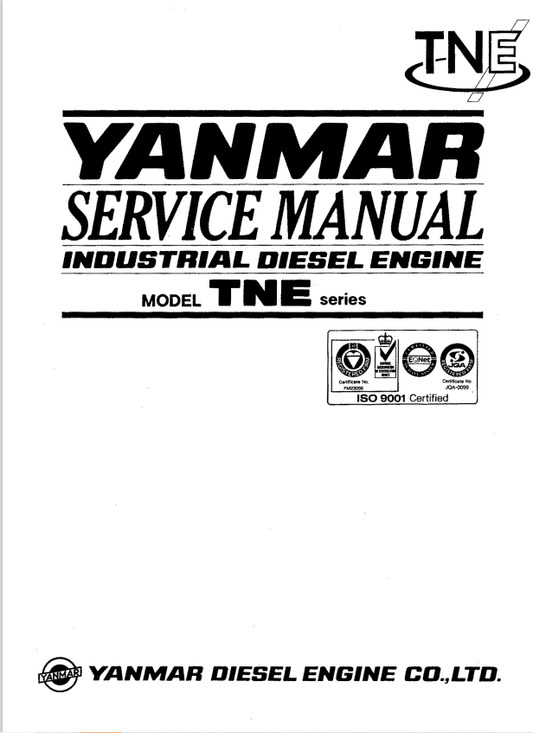 GEHL YANMAR TNE SERIES INDUSTRIAL DIESEL ENGINE SERVICE MANUAL 915185 - PDF