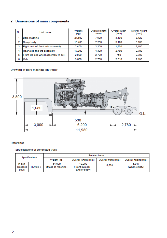 GEN00058-08 Field Assembly Instruction Manual for Komatsu HD785-7 Dump Truck