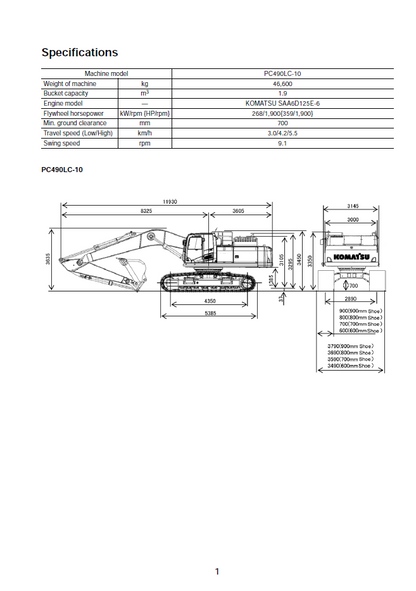 GEN00109-02 Field Assembly Manual for Komatsu PC490LC-10 Hydraulic Excavator