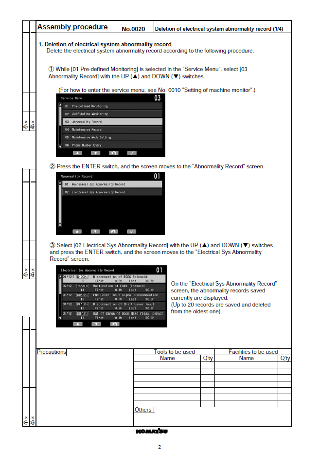 GEN00133-00 Field Assembly Manual for Komatsu WA470-8 Wheel Loader